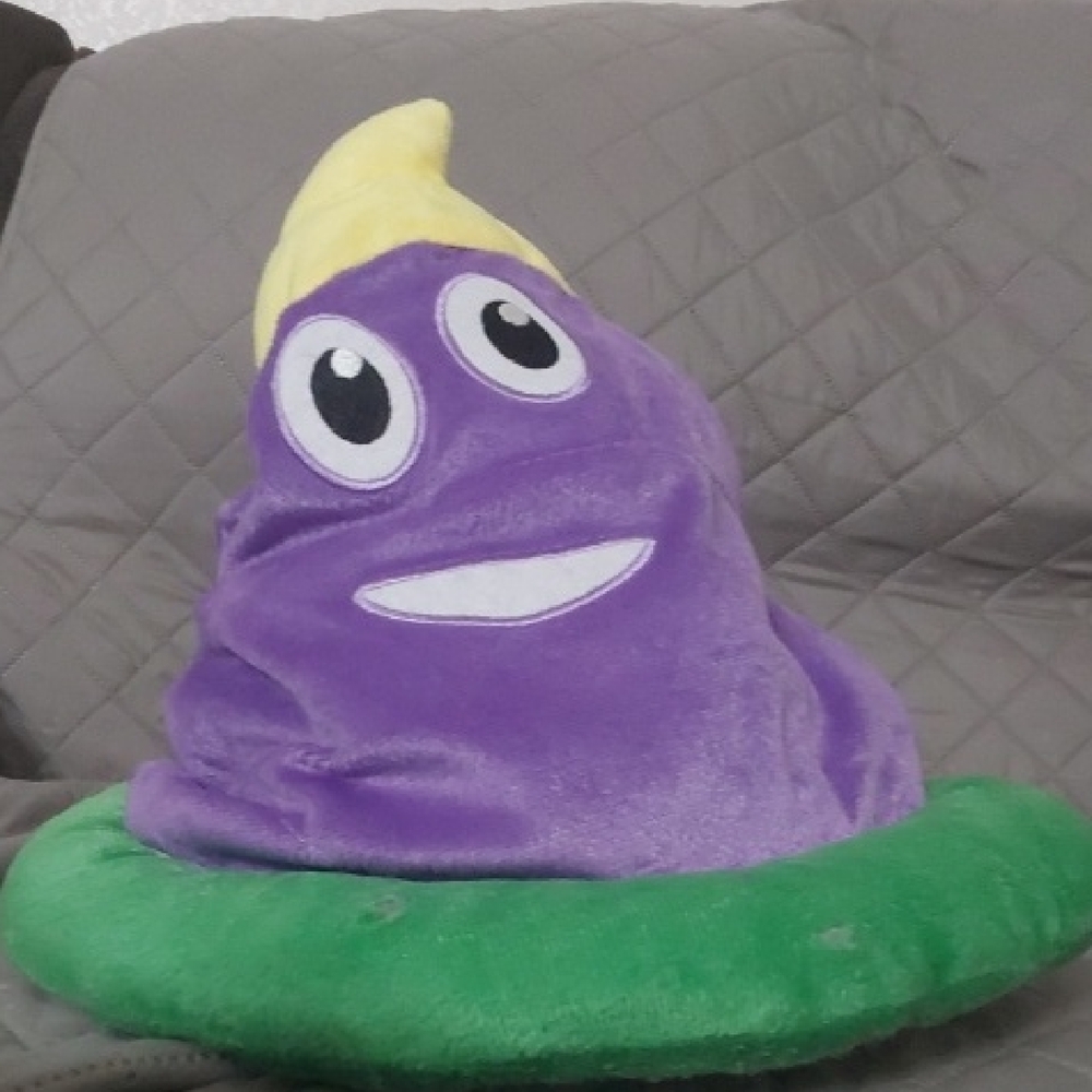 Cute and Safe Purple and Green Poo Plush hat/toy!